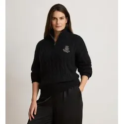 Lauren Ralph Lauren für Damen. 200B33686001 Schwarzer Kapuzenpullover mit Reißverschluss (M), Lässig, Nylon, Langarm