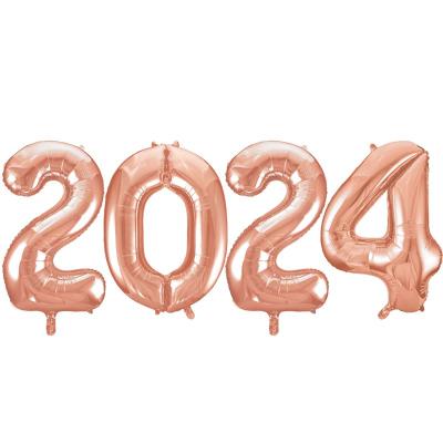 Folienballon 2025 Roségold Silvester