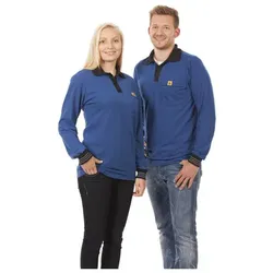 ESD-Langarm-Polo-Shirt, Größe XXXL, schwarz - schwarz - XXXL