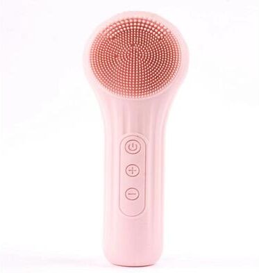 DynamicDeals GlowTherm Silicone Face Scrubber Heated Facial Cleansing Brush With Speed Sonic Massage pink