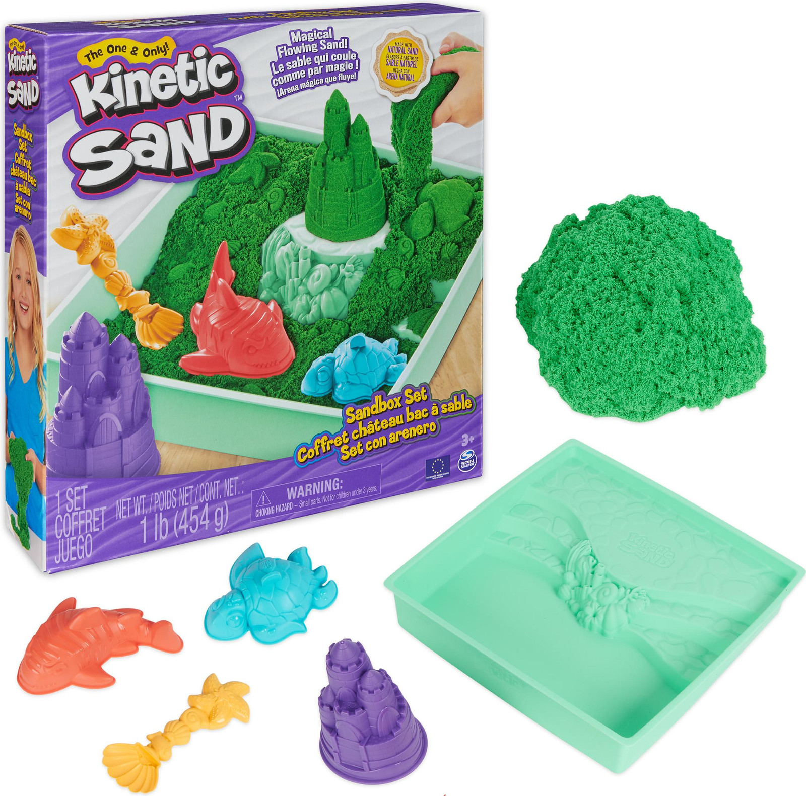 Spin Master Kinetic Sand Zandbakset, groen (454 gram)