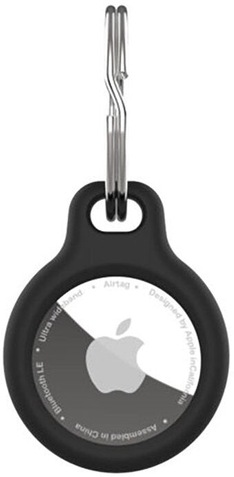 Fixed Silky Apple AirTag 1. & 2. Gen. Cover m. Nøglering - Sort