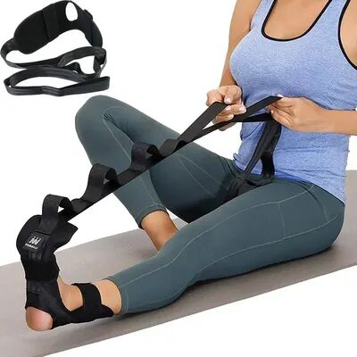 DynamicDeals FlexEase Leg Stretching Strap For Flexibility, Foot Therapy & Plantar Fasciitis Relief gray