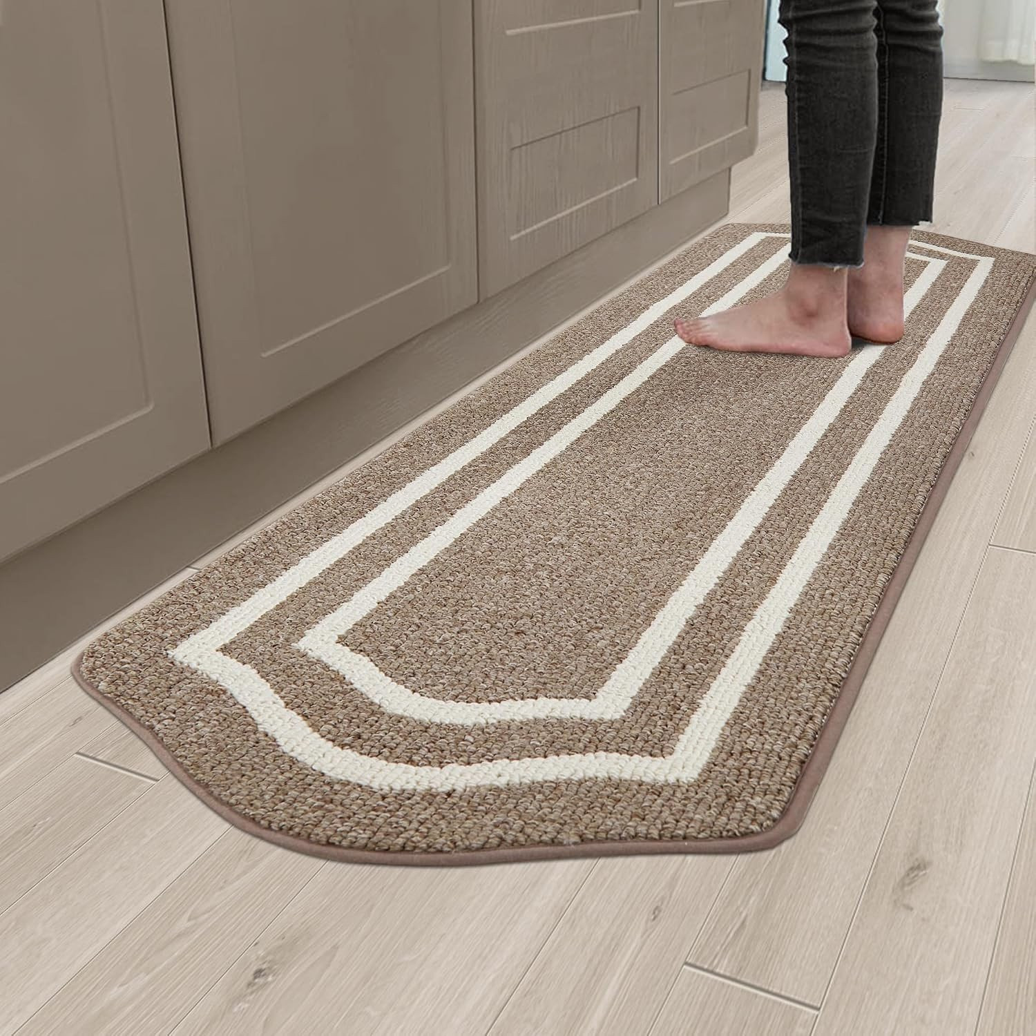 Keukenloper Bruin - Wasbaar en Antislip Vloerkleed voor Keuken en Hal