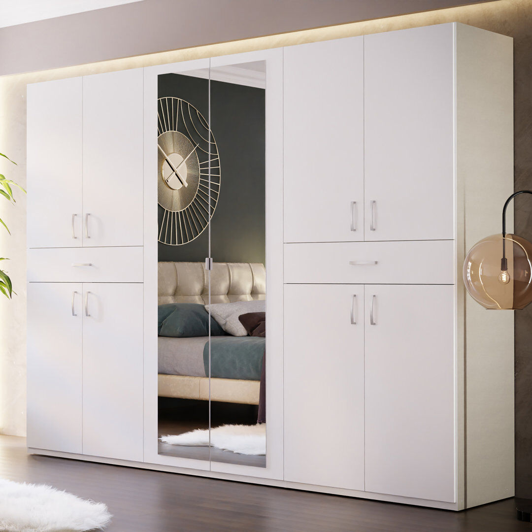 Metro 10 Door Wardrobe Silver 210.5cm H X 269.7cm W X 54cm D