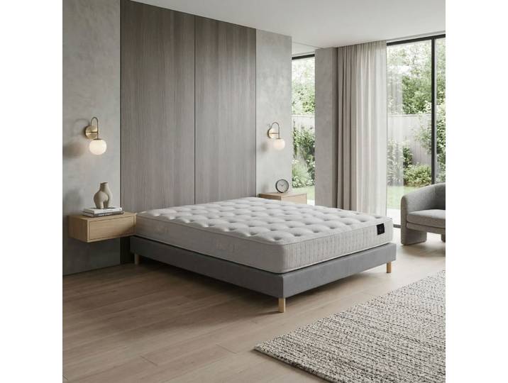 Matelas hybride pulsar mémoire de forme h27 sommier gris