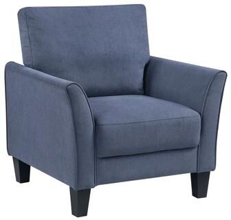 "Fremont & Park Felix 34"" Textured Fabric Living Room Chair - Wood Finish Exposed Feet"
