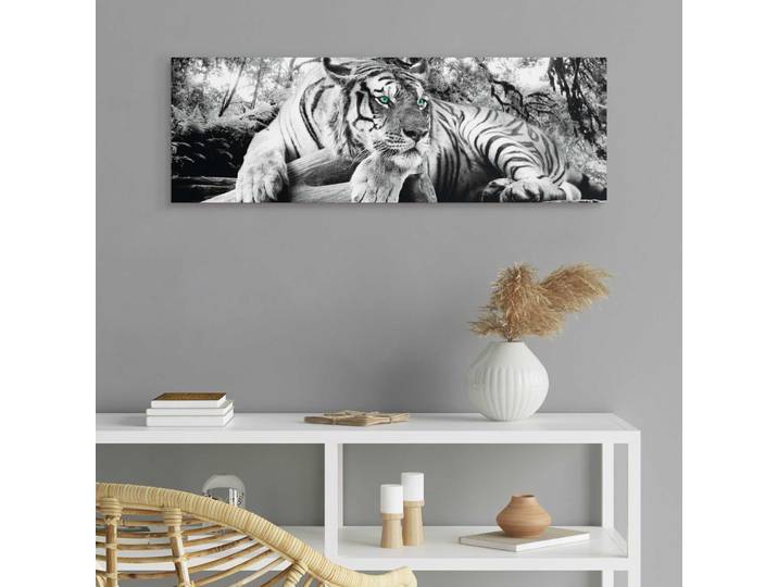 Deco-Panel OTTO HOME Tiger guckt dich an , grau (farbe bild(er): grau), B:90cm H:30cm, MDF, Papier, Bilder, Deco-Panel