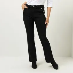 KILIAN KERNER SENSES Jeanshose, lange Form Zierknöpfe Komfort-Stretch Bootcut-Form