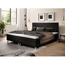IHG Boxspringbett Sunny Plus 180x200 Webstoff Schwarz