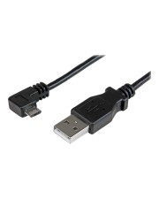 StarTech.com Micro USB Lade/Sync-Kabel St/St rechtsgewinkelt 1m auf Ladekabel USB-Kabel Micro-USB Typ B M bis M 2.0 1 m rechts-gewinkelter Stecker Schwarz (USBAUB1MRA)