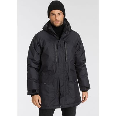Funktionsparka POLARINO, Herren, Gr. 54, schwarz, Obermaterial: 100% Polyester. Futter: 100% Polyester. Wattierung: 100% Polyester, mit Riegel Rippstrickbündchen, Jacken, Atmungsaktiv, winddicht und wasserdicht. Wassersäule 5000mm.