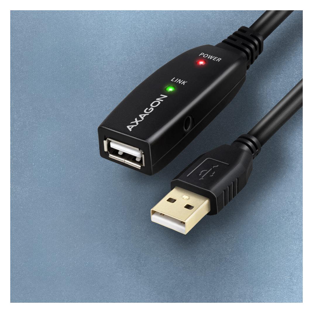 Axagon ADR-207 USB Repeater Kabel 7,5 m schwarz (7.50 m, USB 2.0, 5 W) (ADR-207)