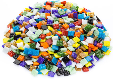 Glas-Mosaik, bunt, 10 x 10 mm, 750 g