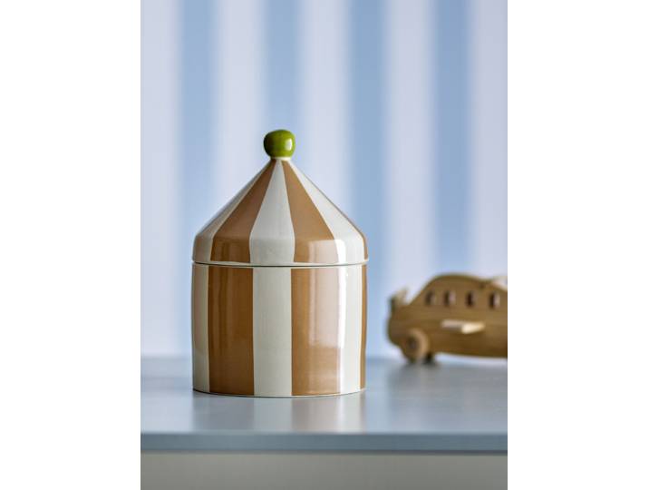 Gefäß mit Deckel Cimmi Ø 16cm Grün/Beige
