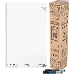 Legamaster Flipchart-Papier 7-157620 SKETCH ECO, Recycling blanko/blanko 65 x 98cm 50 Blatt 2 Stück
