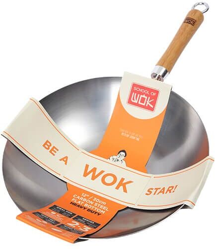 School of Wok Wok Star 12/30cm Carbon Steel Heavy Duty Wok