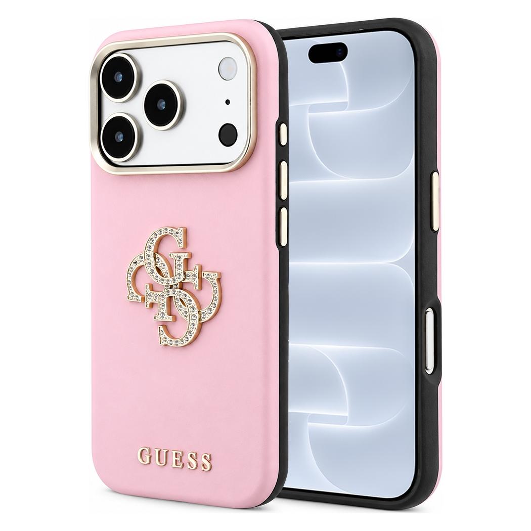 Guess - Glattes grosses Strass-Logo (GUHCP18L6PWGSPDP) - iPhone 18 Pro / iPhone 17 Pro - Pink (Apple iPhone 17 Pro, Apple iPhone 18 Pro) (GUESS)