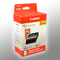 6 Canon Tinten 6117C004 Photo Value Pack PGI-530 + CLI-531 KCMY GY PGBK + Papier