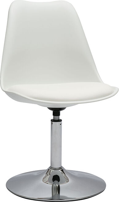 Miliboo Drehsessel in weißem Design und Chromstahl STEEVY V2