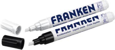 Franken Kreidemarker Set ZKM0910, 1 schwarzer und 1 weißer Marker, 2 Stück