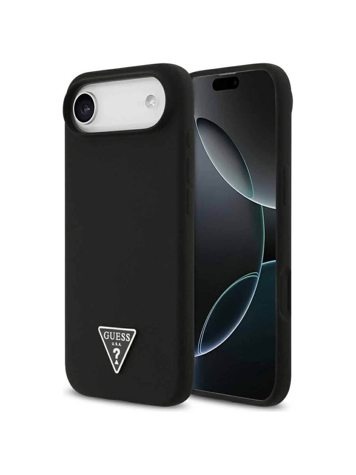 GUESS Silicone Triangle Logo MagSafe Case for iPhone Air - Black