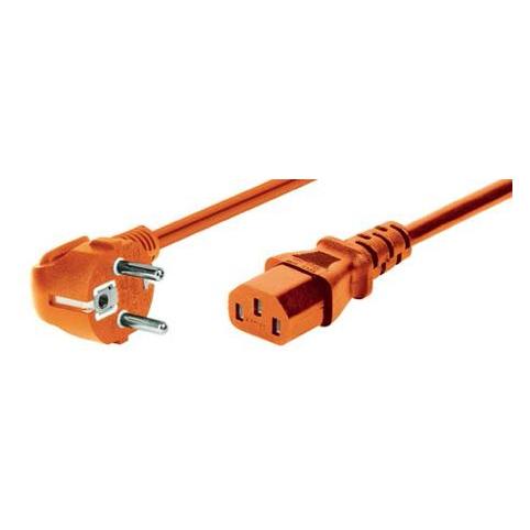 Exertis Connect Netzanschlusskabel, Schukostecker abgewinkelt an Kaltgerätebuchse, orange, 0,6 m Netzanschlusskabel (0.60 m) (808071)