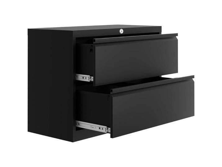 Armoire tiroirs classement serrure métal A4 2 tiroirs noir