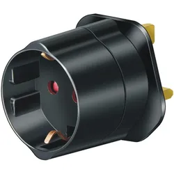 Brennenstuhl Reisestecker-Adapter GB/Schutzkontakt schwarz Packung mit 5 Stück