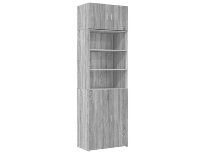 Helloshop26 Aufbewahrungsschrank, hoch, 70 x 42,5 x 225 cm, Stauraum für Bücher, Dekoration, Holz, Grau, 02_0055574