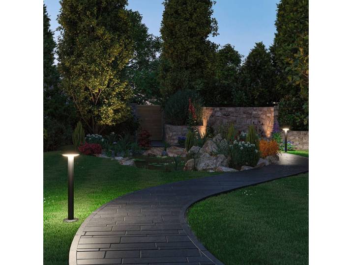 Paulmann Plug & Shine LED-Wegeleuchte Plate, RGBW, ZigBee dimmbar, schwarz, Metall