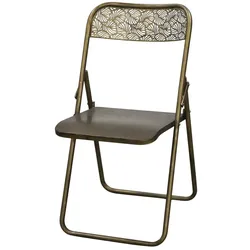 Chic Antique Arles Klappstuhl mit Muster, 52,5 x 45,5 x 82,5 cm, antique messing