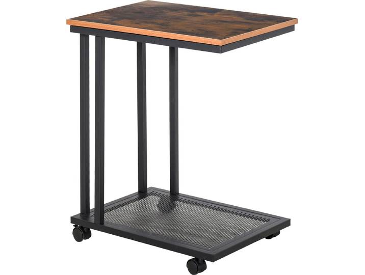 HOMCOM Salontafel\, trolley\, serveerwagen\, bijzettafel\, nachttafel\, op wielen 833-606