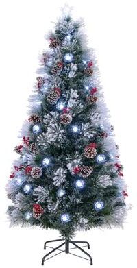 Costway 7 FT Flocked Christmas Tree with 8 Lighting Modes