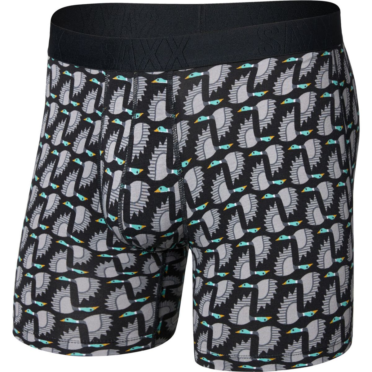 Saxx Droptemp Cooling Cotton Boxer Brief FLY flight pattern- black (FPB) M SXBB86F-FPB-M