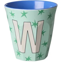 RICE Melamin Buchstabenbecher Stars, W