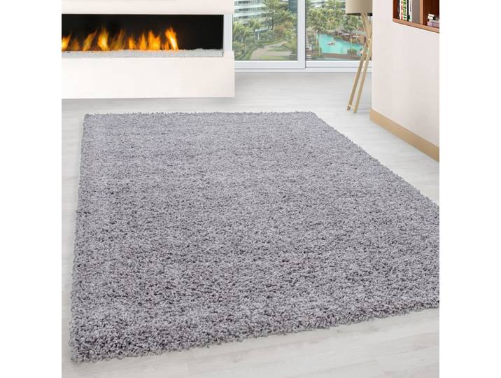 Tapis - NAZAR RUGS - OTTAWA - Shaggy - Gris clair - 160x230 cm