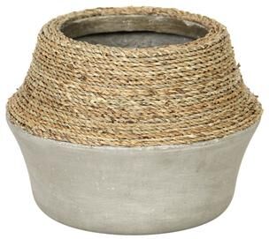 Last Chance Milk Jug Grass and Concrete Pot, Beige/ Light Grey