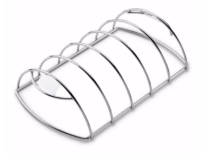Weber Premium Spare-Rib-Halter – Weber Grill Ablage/Grill Rollwagen/Grill Erweiterung – edelstahl