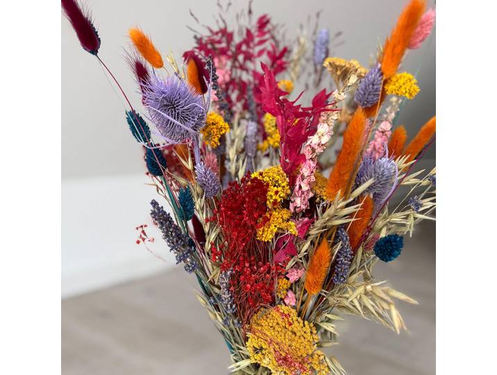 Lykke & You Trockenblumen strauß Bunte Wiese, Naturfarben, Naturmaterialen, 40 cm, Dekoration, Blumen & Blumentöpfe