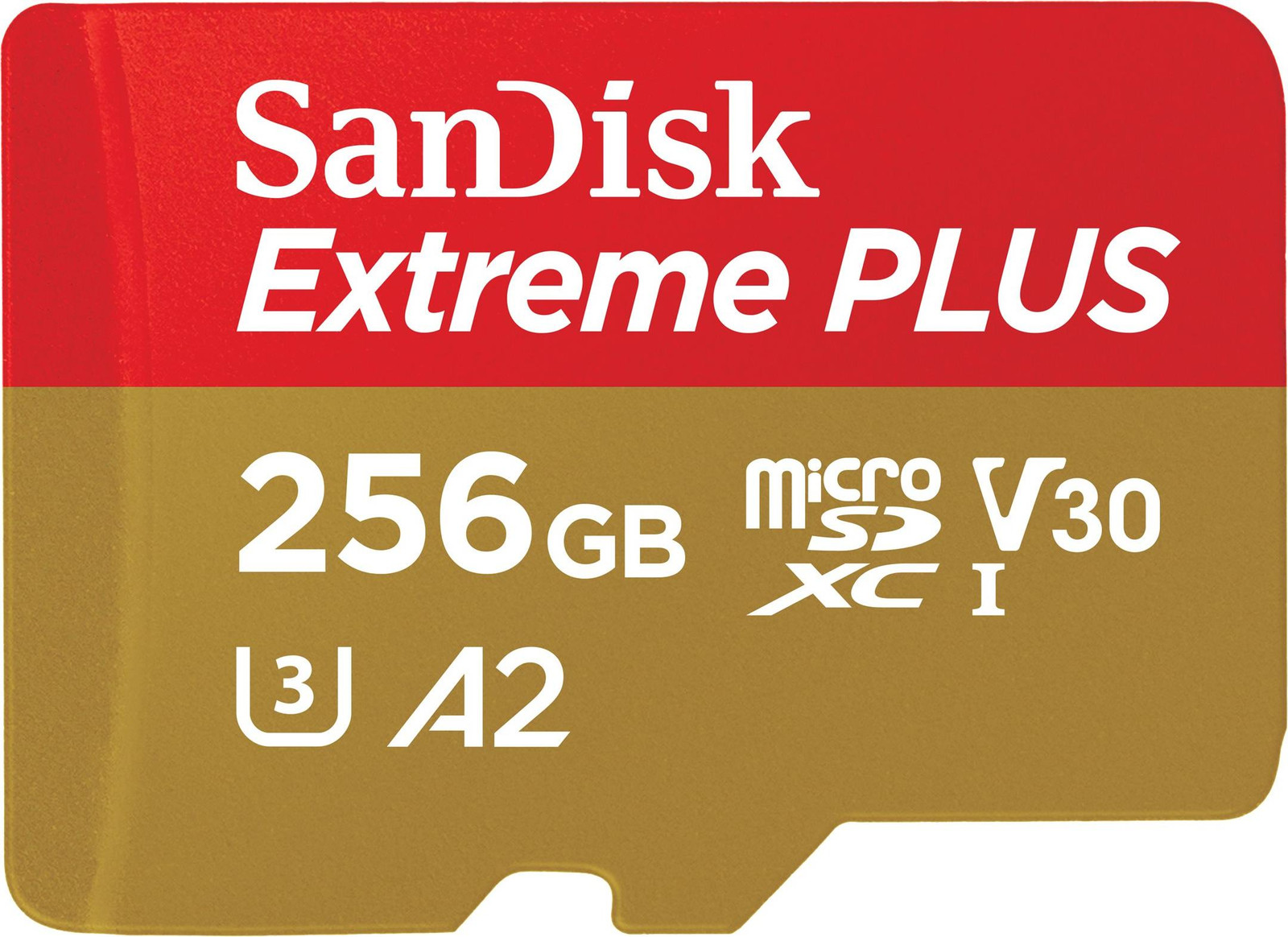 SanDisk Extreme PLUS microSDXC UHS-I flashgeheugenkaart met microSDXC-naar-SD-adapter - 256 GB - A2 / V30 / U3 / Class10