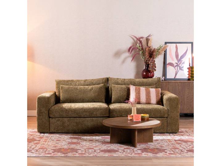 Bronx71 3-Sitzer Sofa Kyle Chenille olive grün