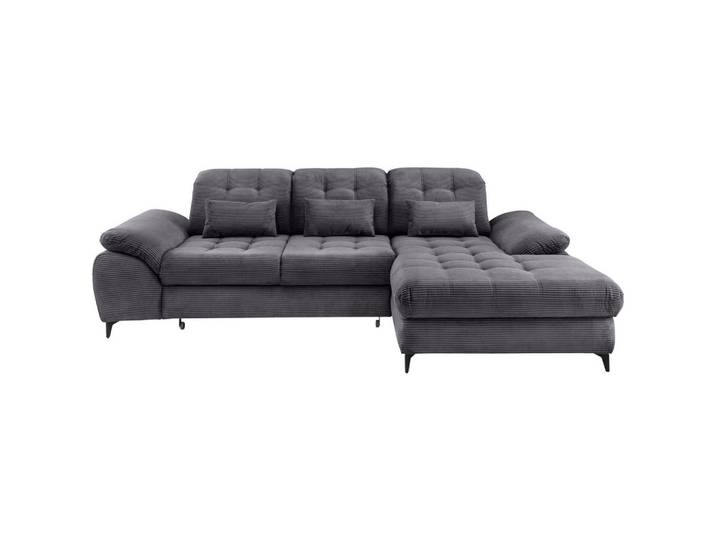 Eckschlafsofa, Grau, 273x189 cm, Textil, 4-Sitzer & Schlaffunktion, Livetastic