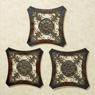 Touch of Class Lauriana Wall Art Set Antique Bronze Set of Three, Set of Three, Antique Bronze