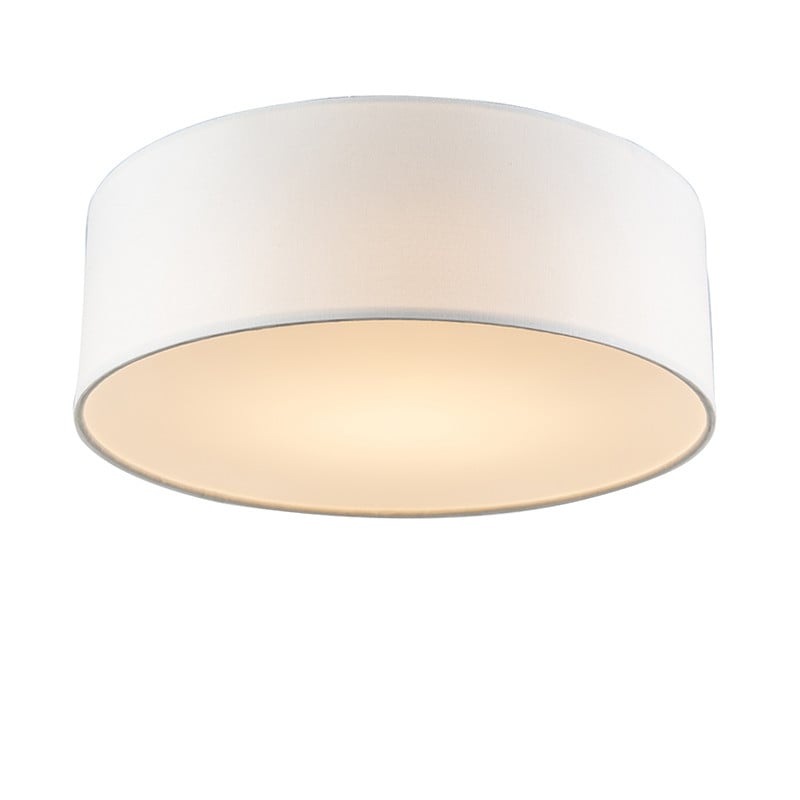 Qazqa Drum LED Plafondlamp wit, Diameter: 30 cm