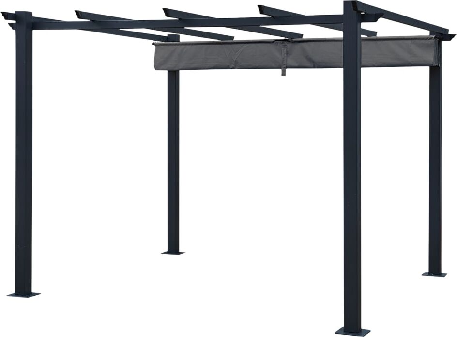 Happy Garden Pergola autoportante 3 × 3m en aluminium avec toile grise Gris 305x222x299cm
