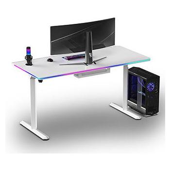 Ultradesk Gaming-Tisch QUEST, 140x70cm, 72-120cm, weiss-weiss (UD-QST-FRWT/DTWT)