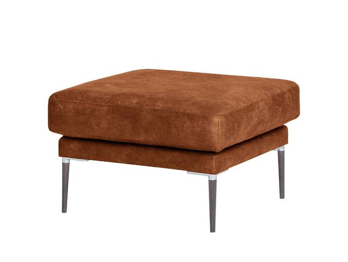 Repose-pieds capitonné Sauvo Marron Microfibre Yaka: Cognac