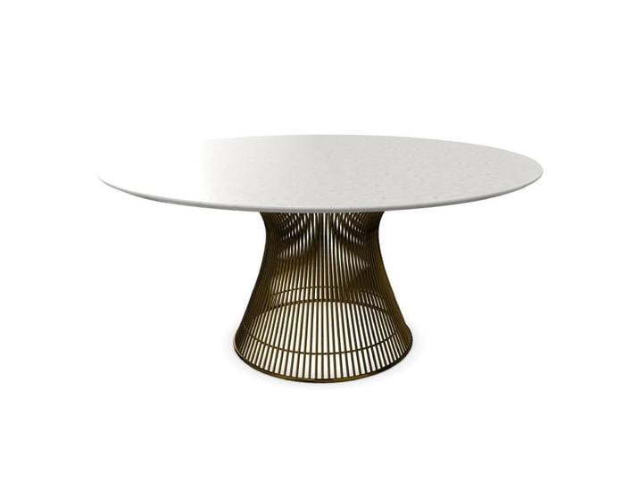 KNOLL table ronde PLATNER Ø 152 cm (Bronze / Statuarietto - Métal / marbre)
