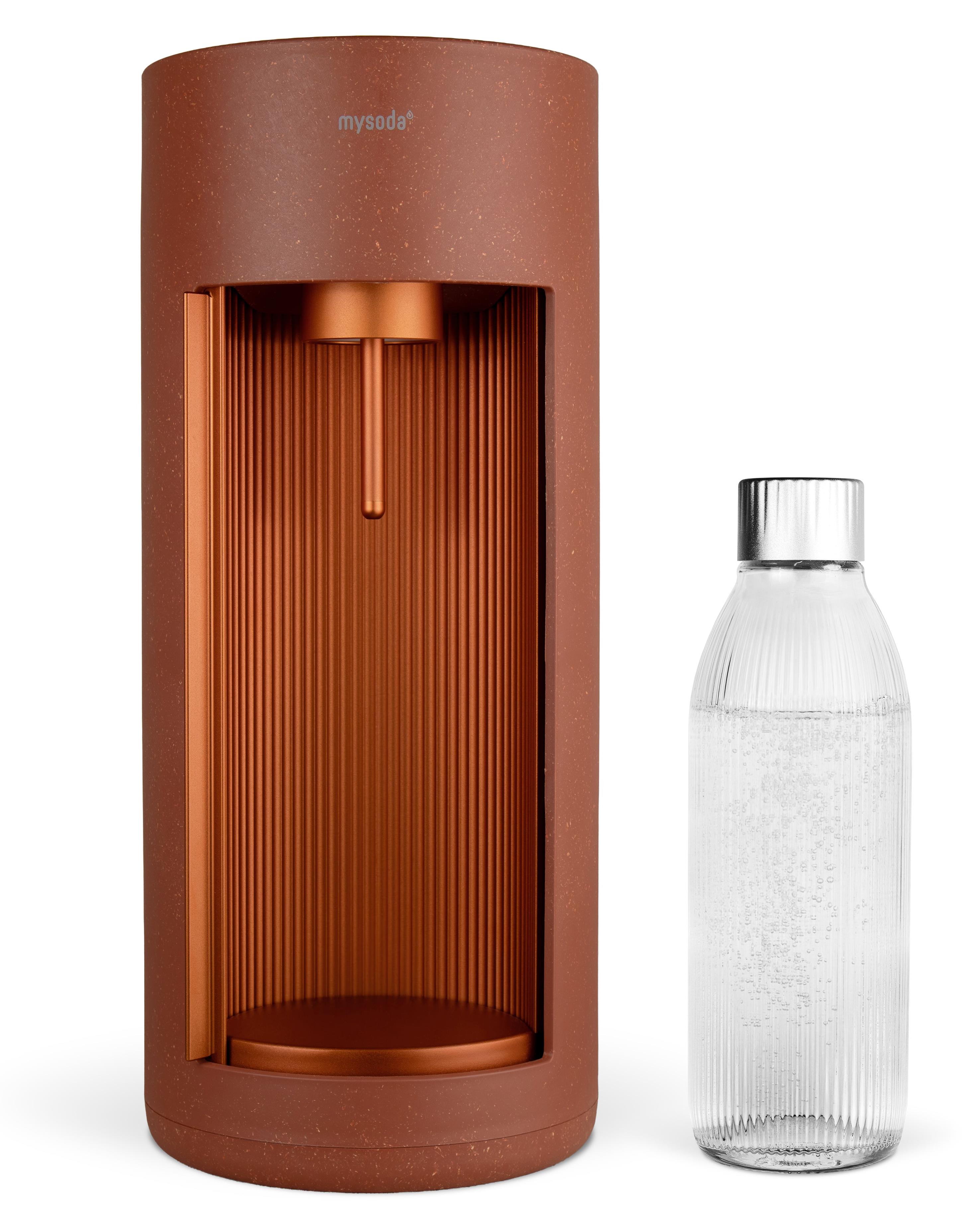 Mysoda Glassy Design-Wassersprudler (Terracotta) mit Glasflasche